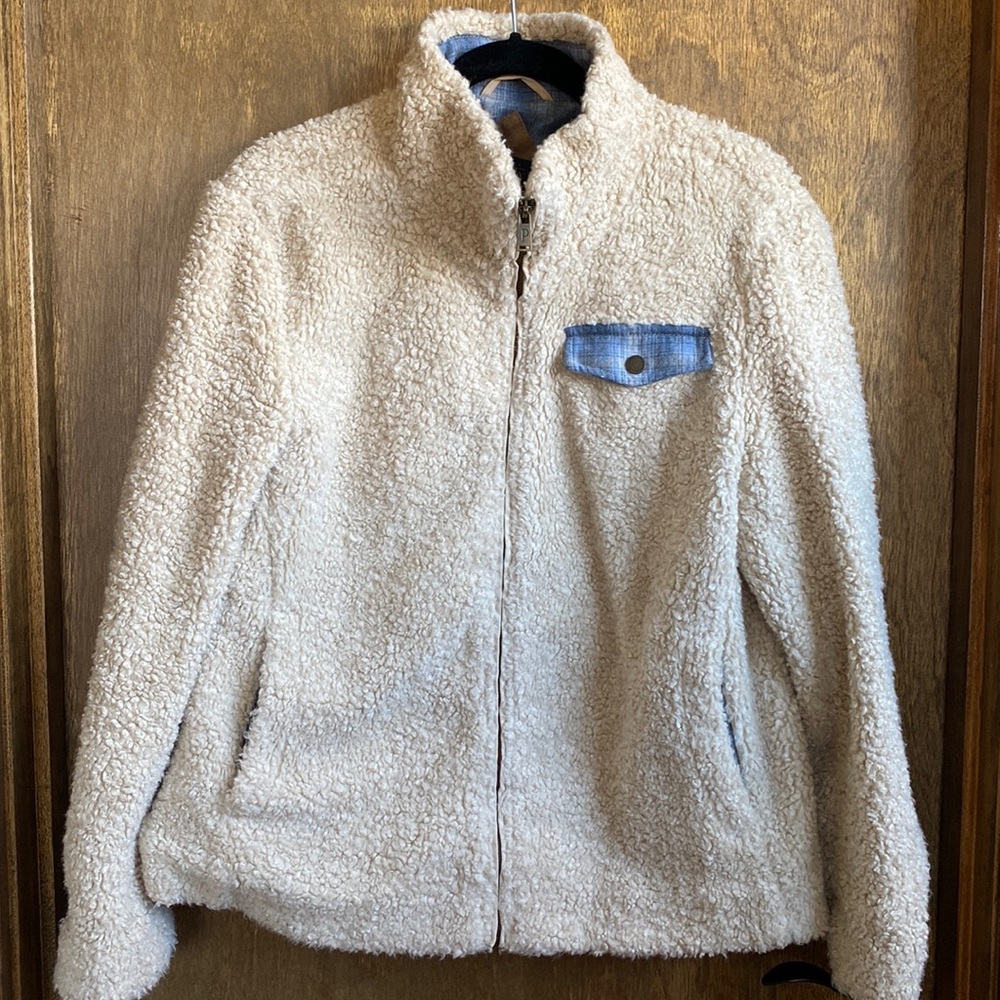 Pendleton Teddy Jacket Sz L Sherpa Fleece Cream
